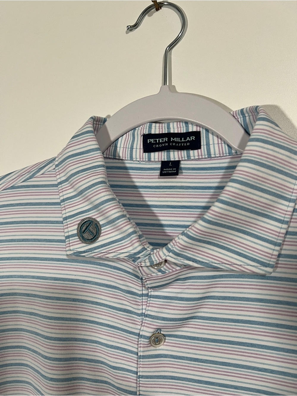 Scotty Cameron Peter Millar Circle T Golf Shirt Striped 7 Point Crown Polo Large - Picture 2 of 9